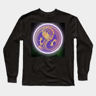 Purple and Gold Glowing Dragon, TRANSPARENT VERSION ON MY SHOP Long Sleeve T-Shirt